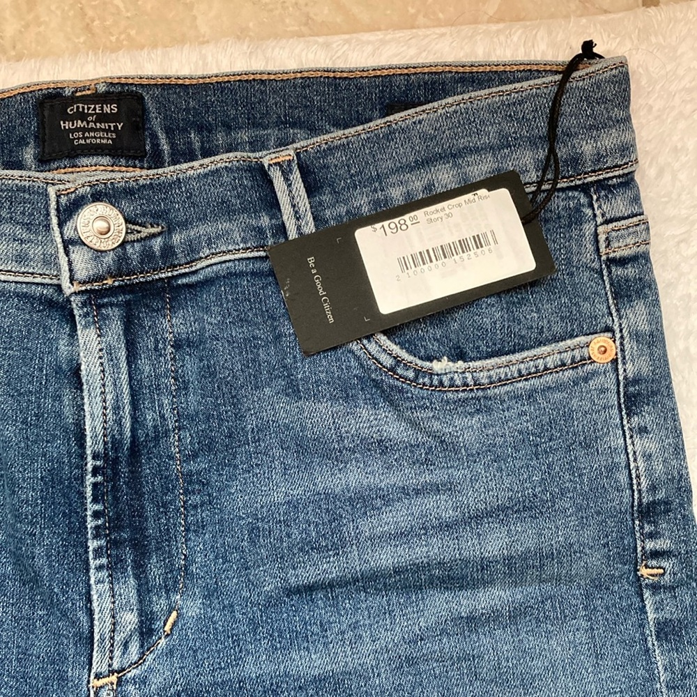 Citizens Of Humanity Blue Skinny Jeans with Faded Wash